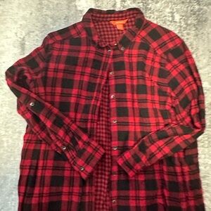 Joe Fresh Red and Black Plaid Women's Shirt